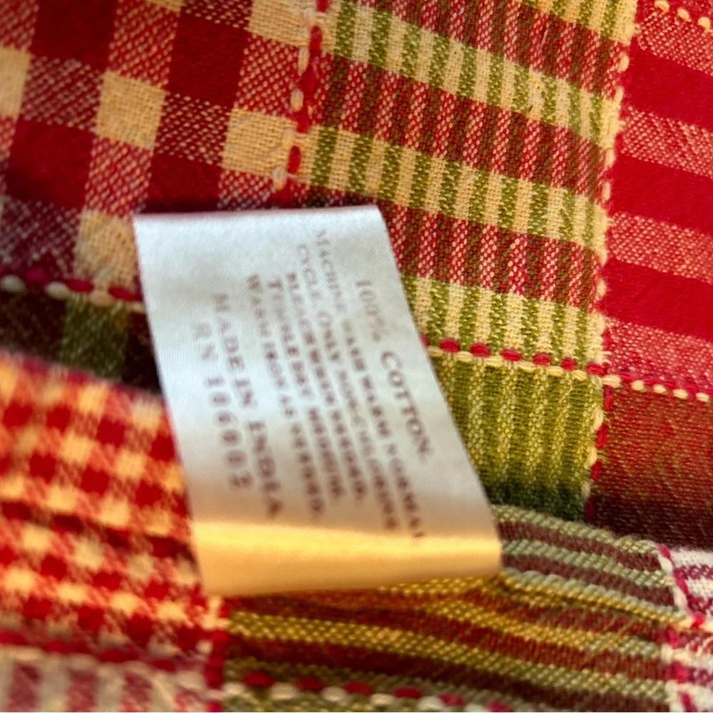 Country Red and Green Plaid Cotton Holiday Tablecloth